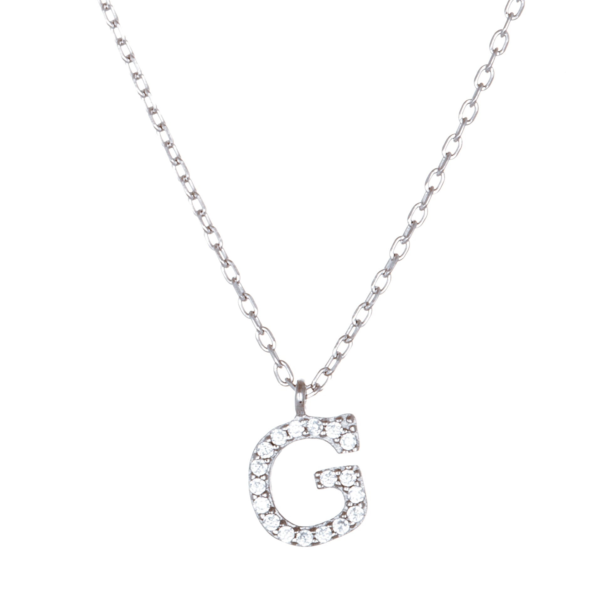 Silver Sparkle Initial Necklace